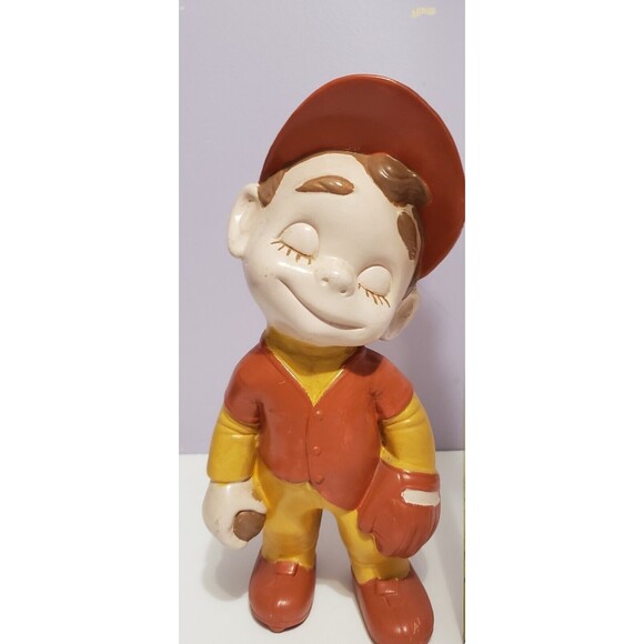 Ceramic Baseball Boy Hat Closed Eyes Figurine 11"×5"×4" - Picture 7 of 11